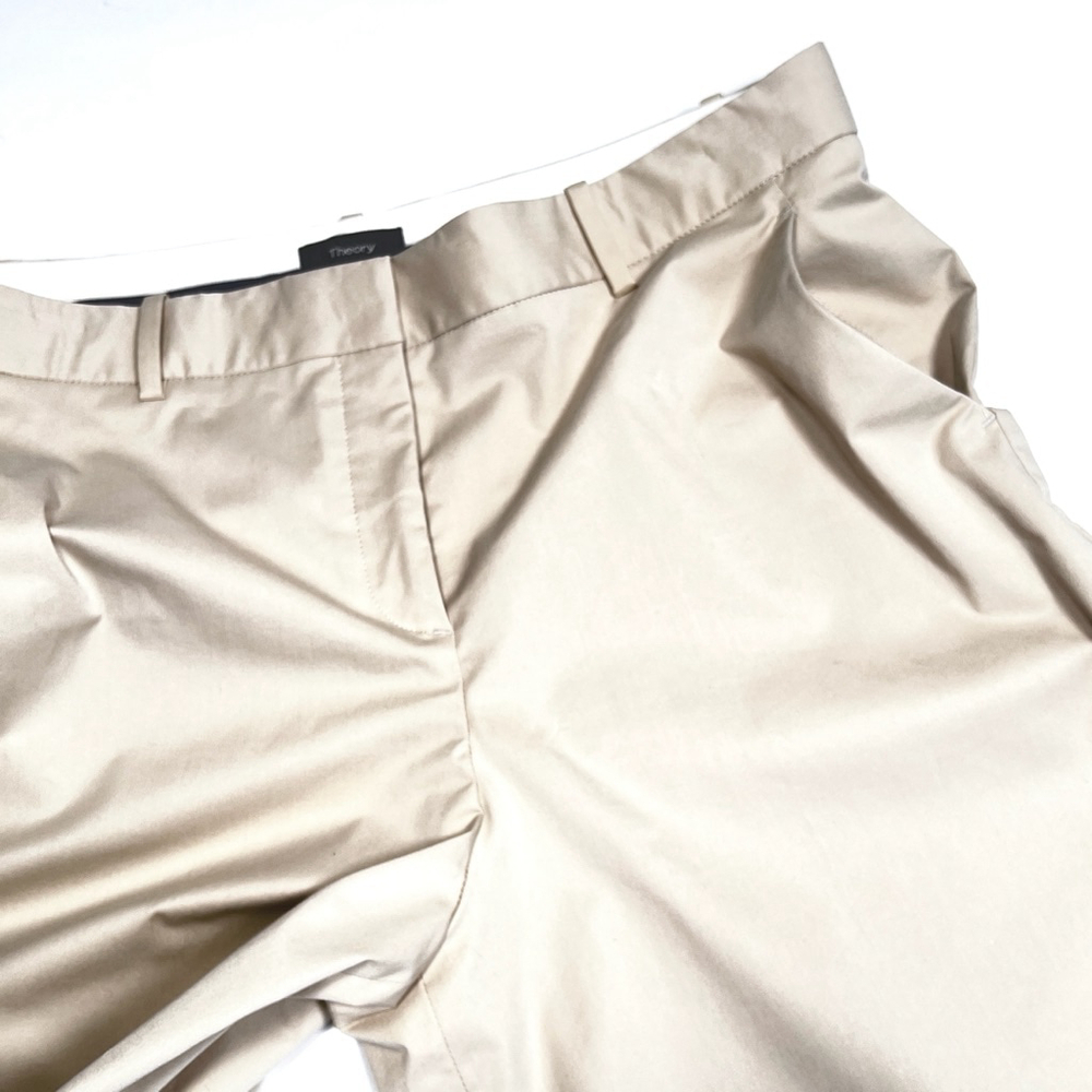 Theory Beige Wide-Leg Cropped Pants - Picture 6 of 8